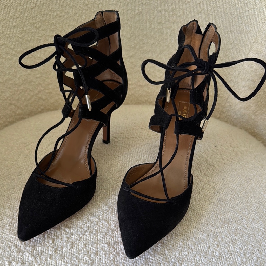 Aquazzura Black Suede Pumps